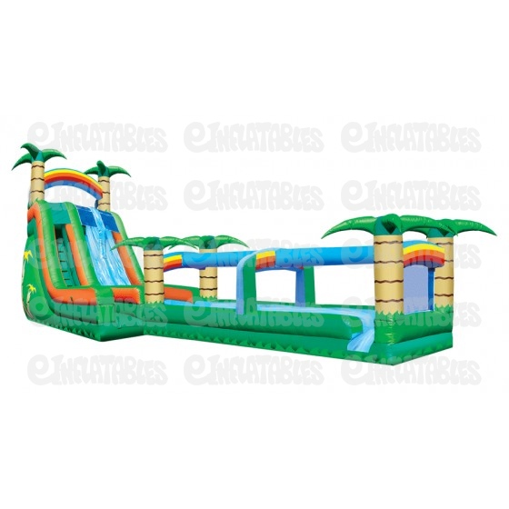 22 Inflatable Tropical 2 Lane Run N Slide Combo