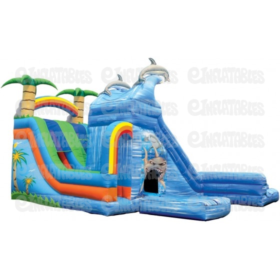 18 Wet & Wild Dual Slide with Pools Inflatable Water Slide